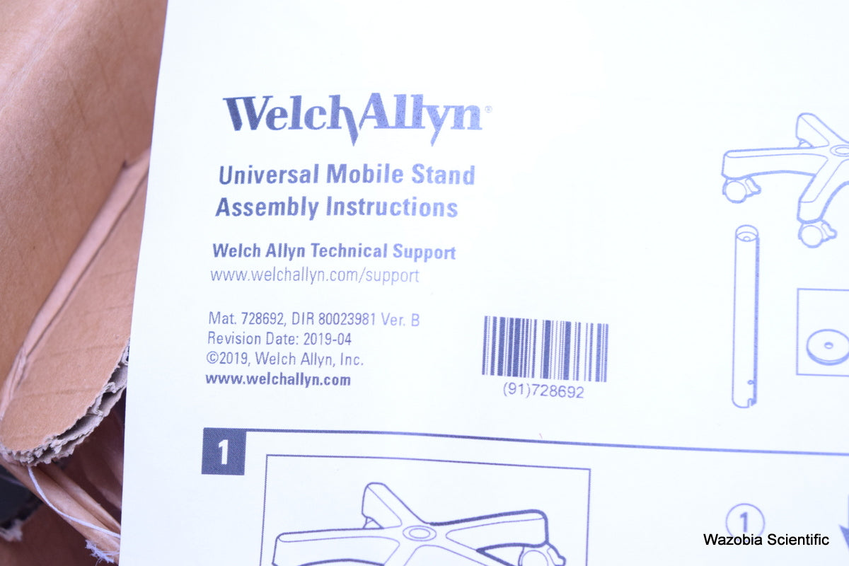 WELCH ALLYN UNIVERSAL MOBILE STAND FOR WA 76710 7670-12  901000