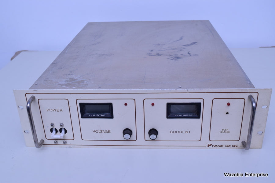 POWER TEN INC 4500D-20125 0-20 VOLTS DC 0-125 AMPS DC POWER SUPPLY