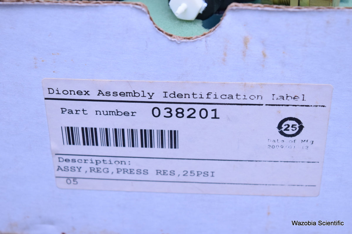 DIONEX ASSEMBLY PRESSURE REGULATOR 25 PSI 038201