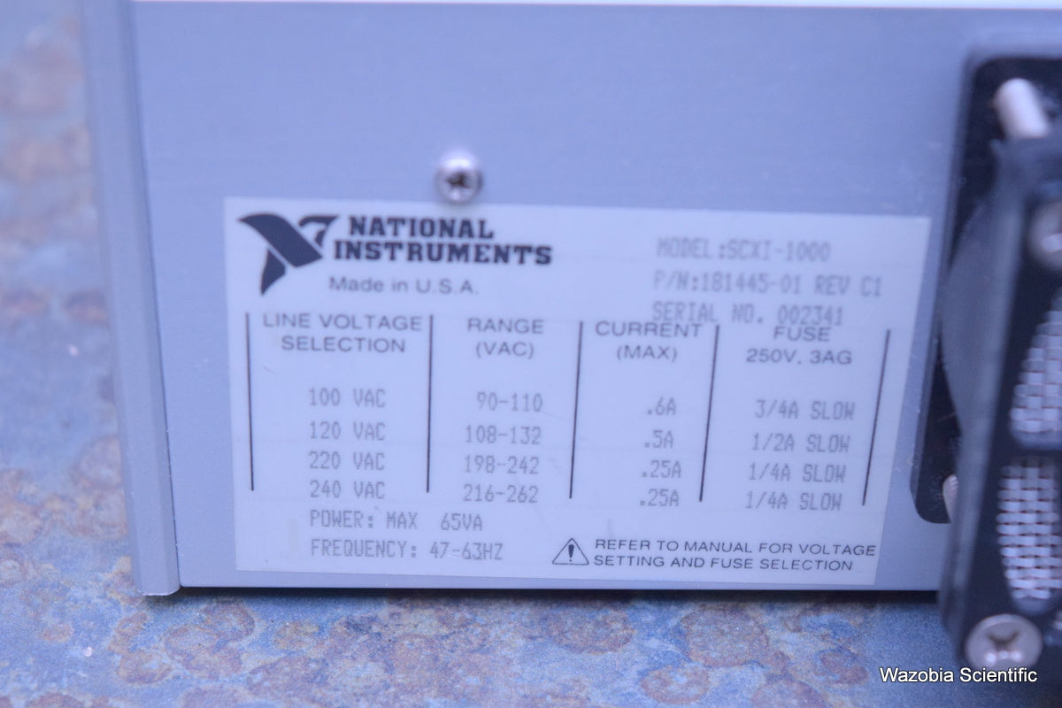 NATIONAL INSTRUMENTS SCXI-1000 1121 4 CHANNEL ISOLATION AMP W/ EXCITATION