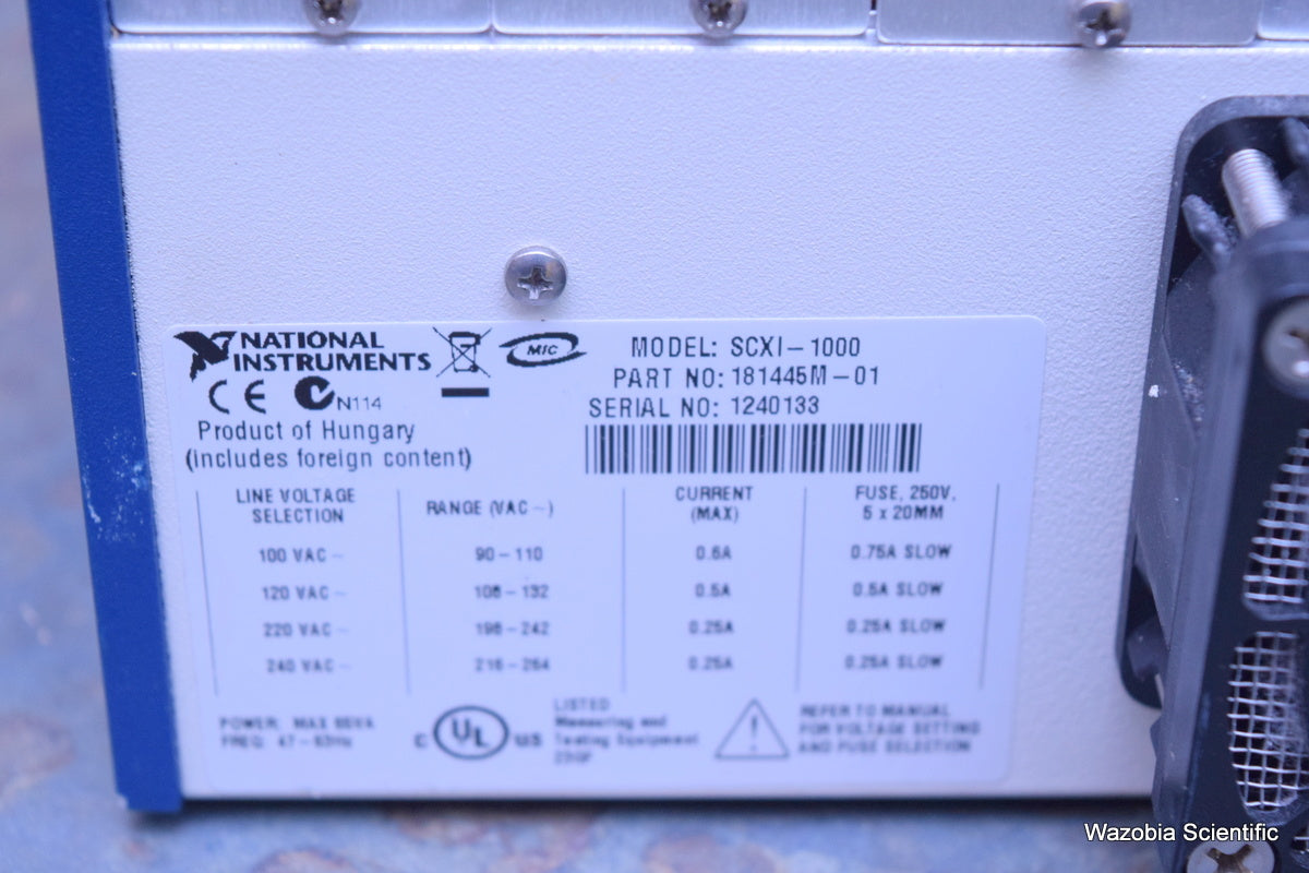 NI NATIONAL INSTRUMENTS SCXI-1000 1320 181645-01