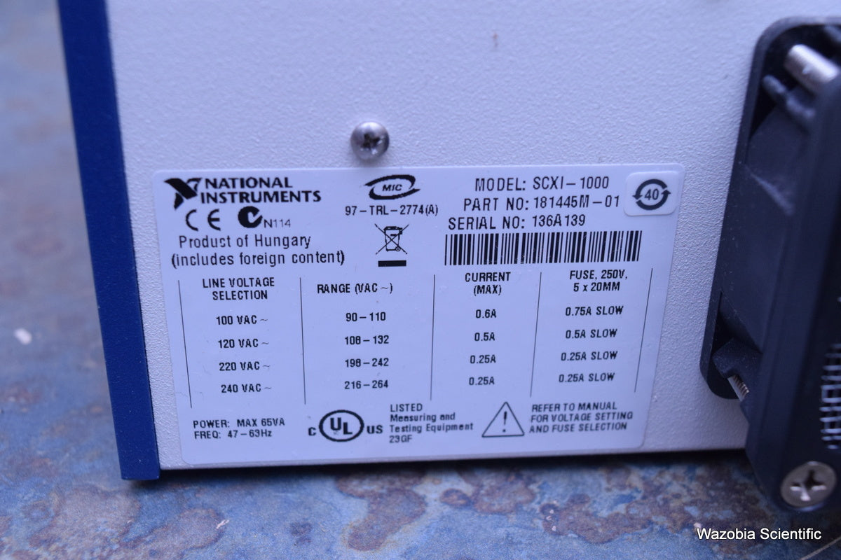 NI NATIONAL INSTRUMENTS SCXI-1000 1320 181645-01