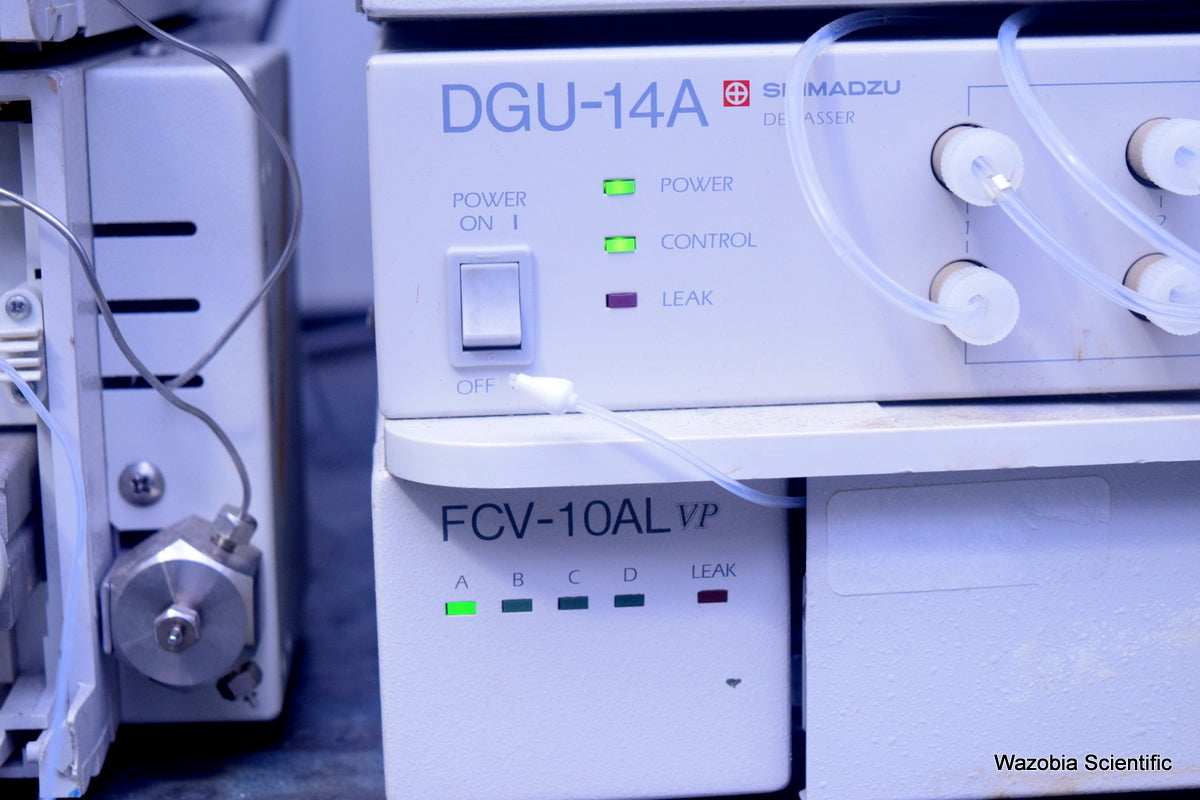 SHIMADZU HPLC SYSTEM SCL-10A VP LC-10AT VP SIL-10AF   DGU-14A FCV-10AL VP