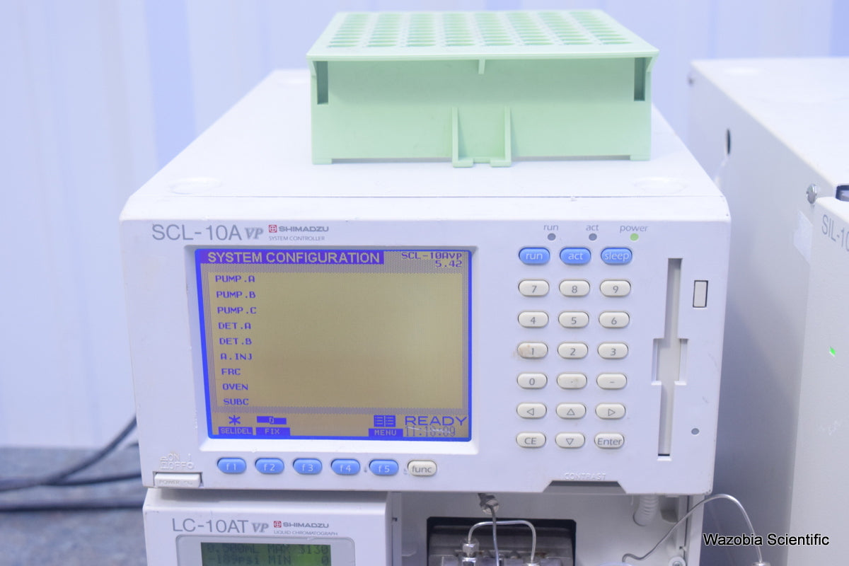 SHIMADZU HPLC SYSTEM SCL-10A VP LC-10AT VP SIL-10AF   DGU-14A FCV-10AL VP