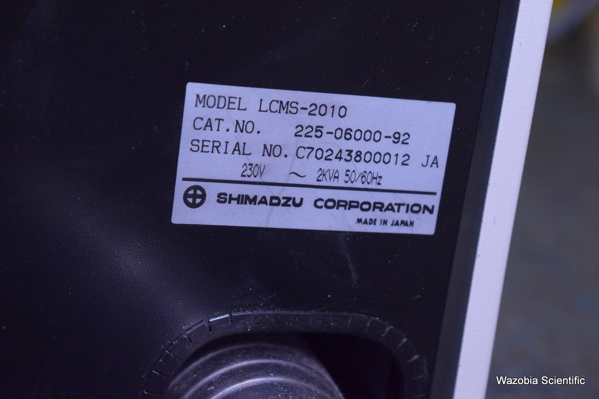 SHIMADZU LCMS-2010 LIQUID CHROMATOGRAPHY SPECTROMETER 225-06000-92