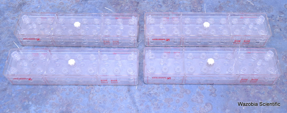 LOT OF 4 SARSTEDT 20 PLACE RACK 93-849100