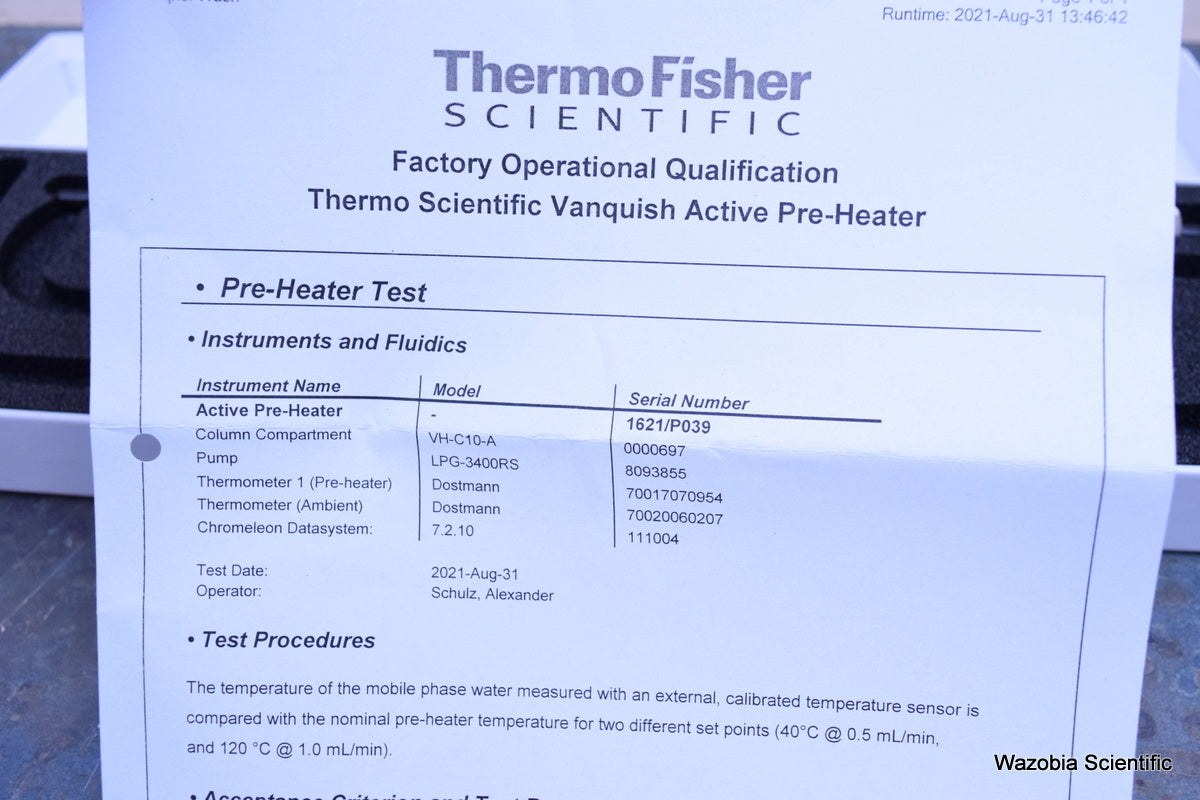 THERMO SCIENTIFIC NANO VIPER PRE COLUMN HEATER 6732.0110 IDXL(EFF) 0.1 X 380 MM