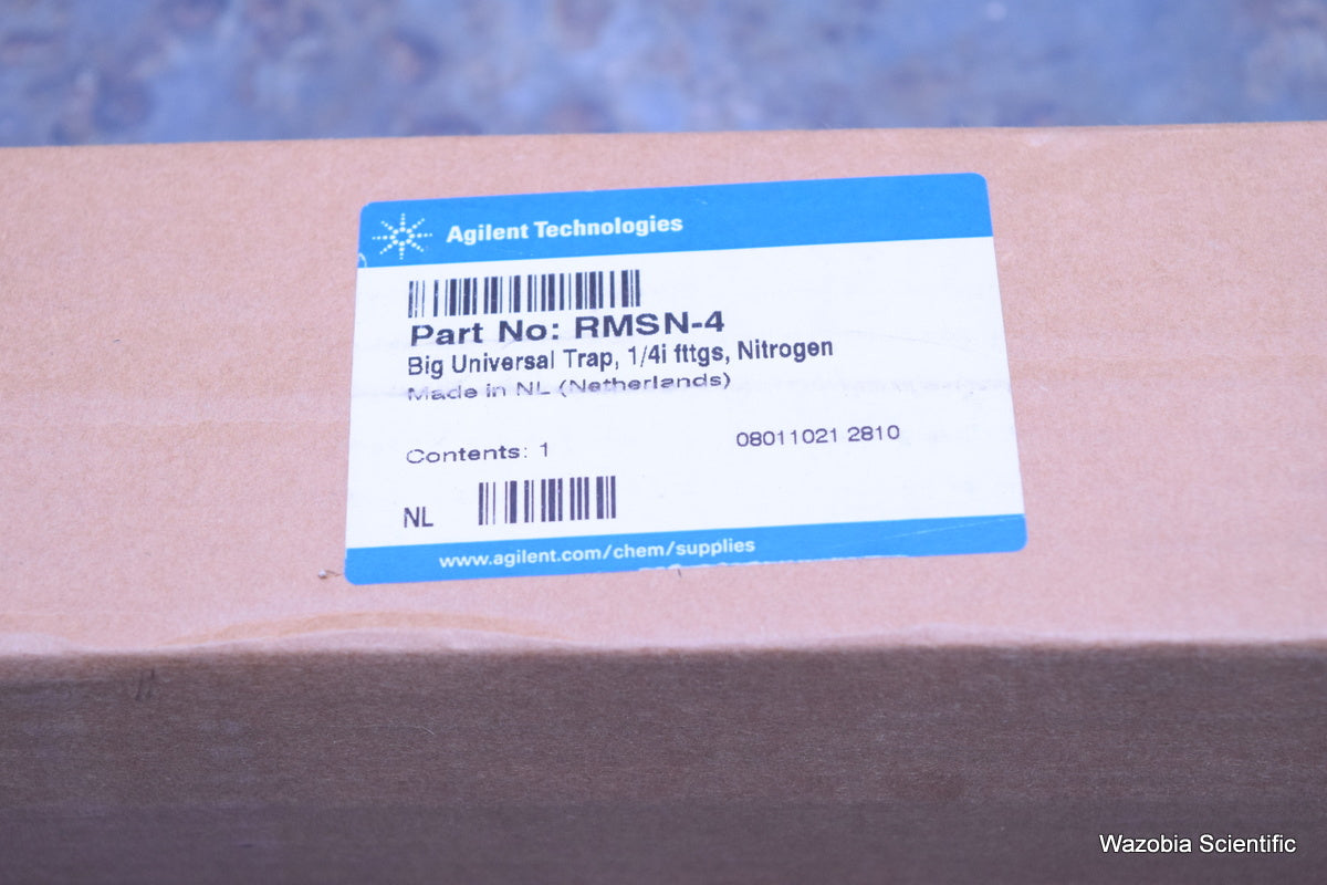 AGILENT RMSN-4 BIG UNIVERSAL TRAP 1/4 FITTINGS NITROGEN LC MSD HPLC 250 PSIG 750