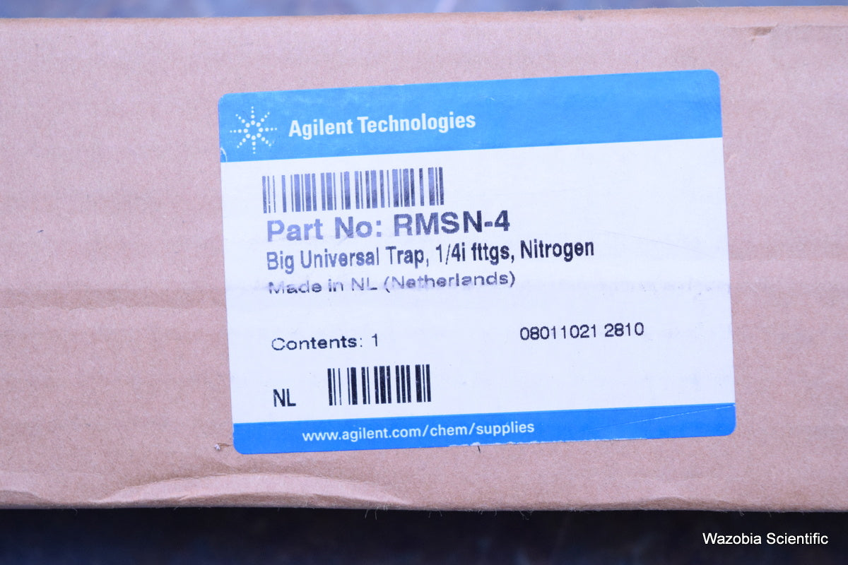 AGILENT RMSN-4 BIG UNIVERSAL TRAP 1/4 FITTINGS NITROGEN LC MSD HPLC 250 PSIG 750