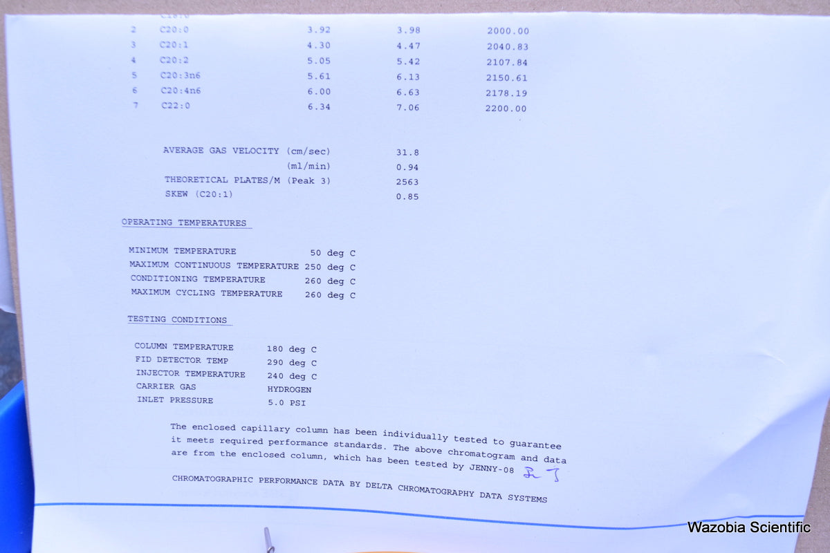 SGE ANALYTICAL GC CAPILLARY COLUMN 15M X 0.25MM ID BPX70 X 0.25 UM 054621