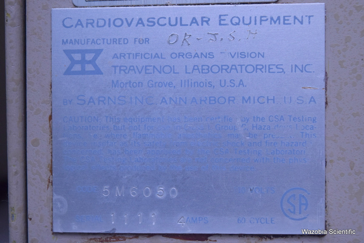 TRAVENOL SARNS CARDIOVASCULAR EQUIPMENT 6002 5M6002 5M6050