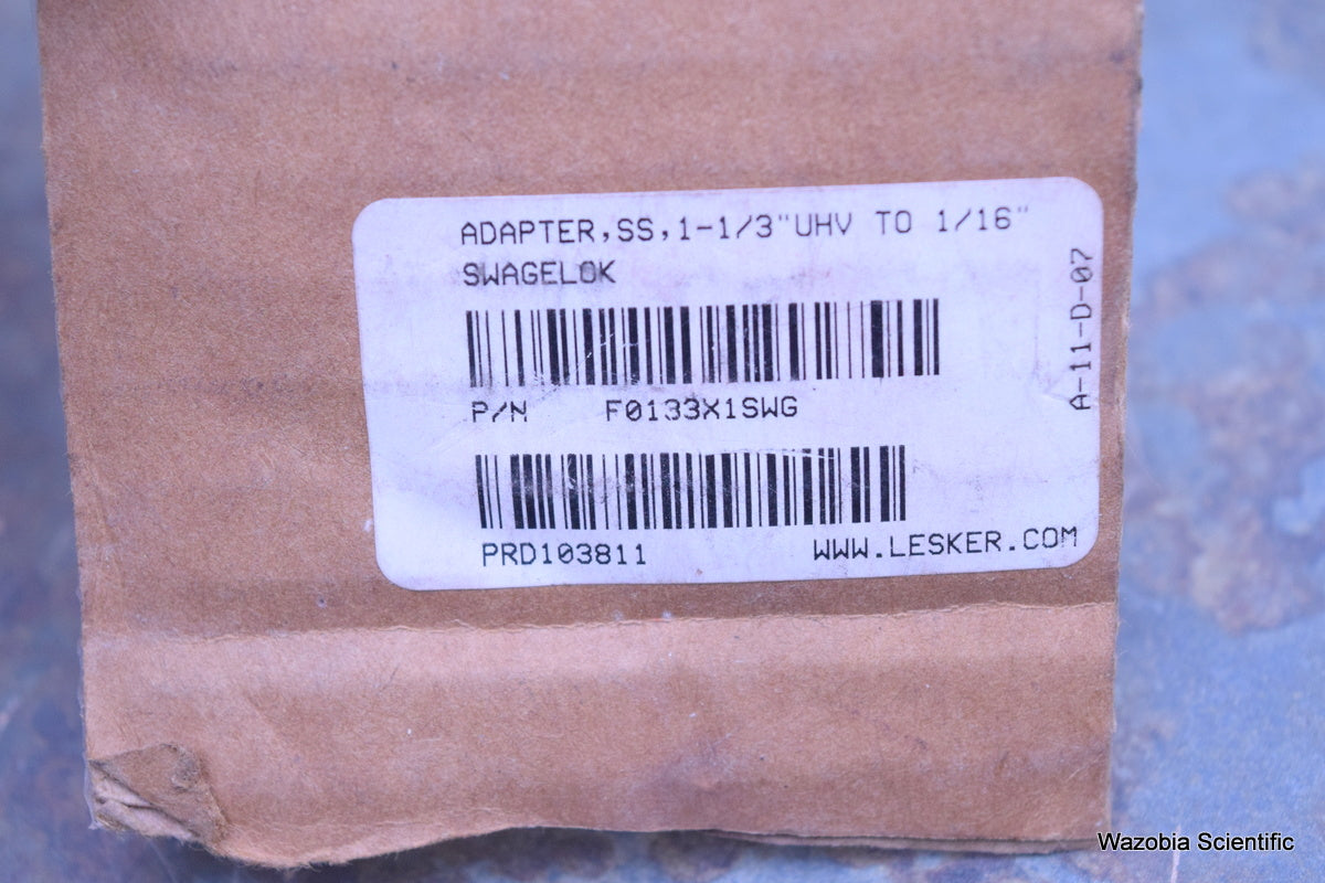 LESKER ADAPTER 1-1/3" UHV 1/16" SWAGELOK F0133X1SWG