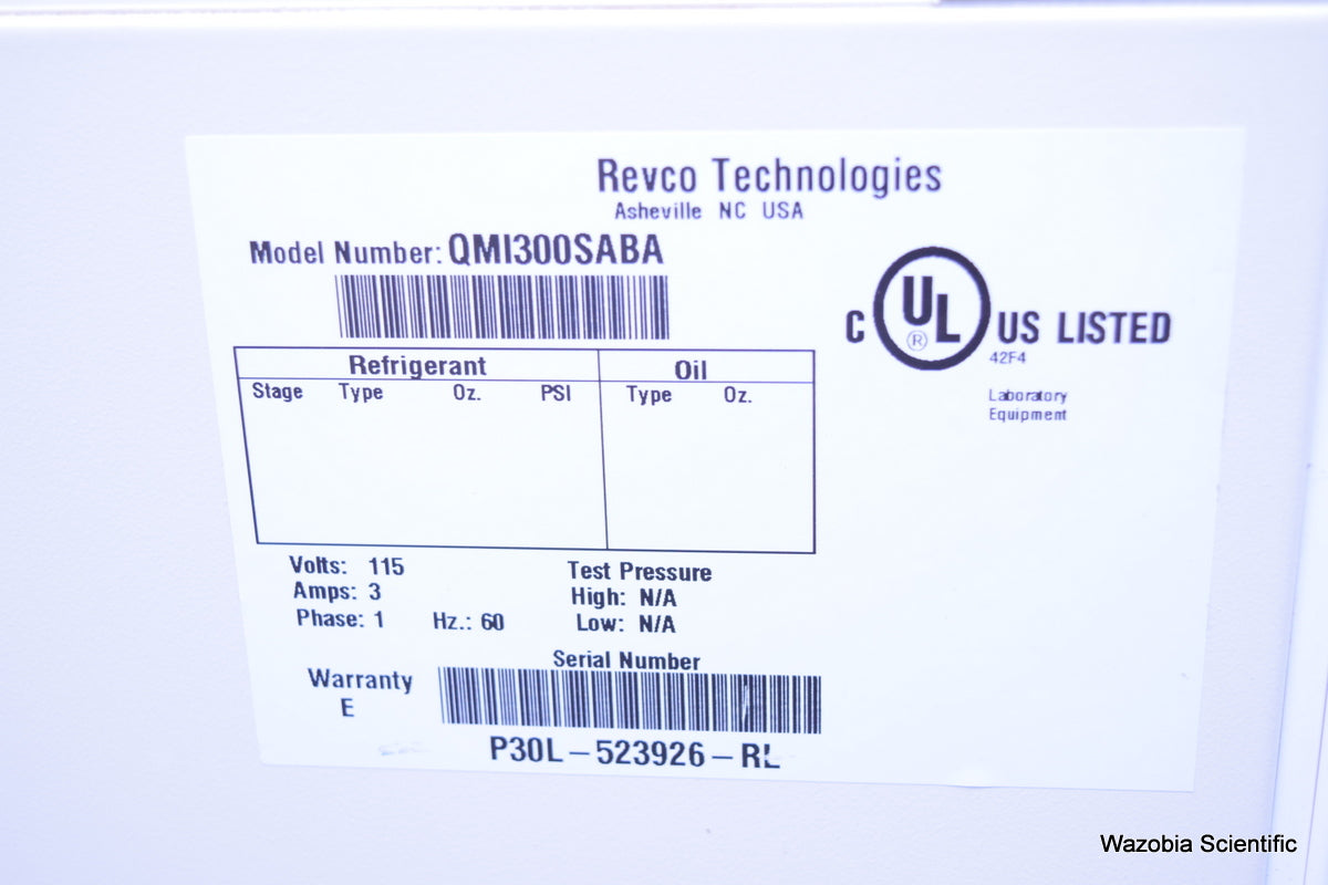 REVCO QUEUE STABIL THERM QMI300SABA CO2 LABORATORY INCUBATOR