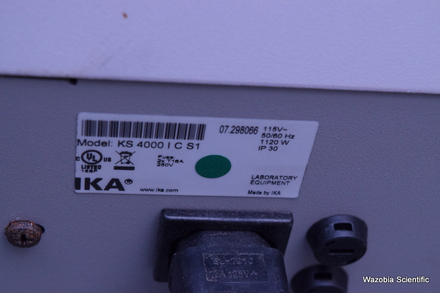 IKA KS 4000 I CONTROL VARIABLE SPEED DIGITAL INCUBATOR SHAKER 10-500 RPM KS 4000