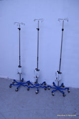 3 MEDLINE IV POLE 4-HOOK STAINLESS STEEL 6 LEG MDS80600 WITH TRIPP LITE  SURGE P