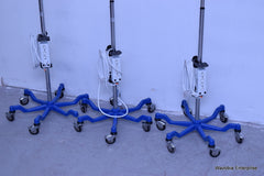 3 MEDLINE IV POLE 4-HOOK STAINLESS STEEL 6 LEG MDS80600 WITH TRIPP LITE  SURGE P