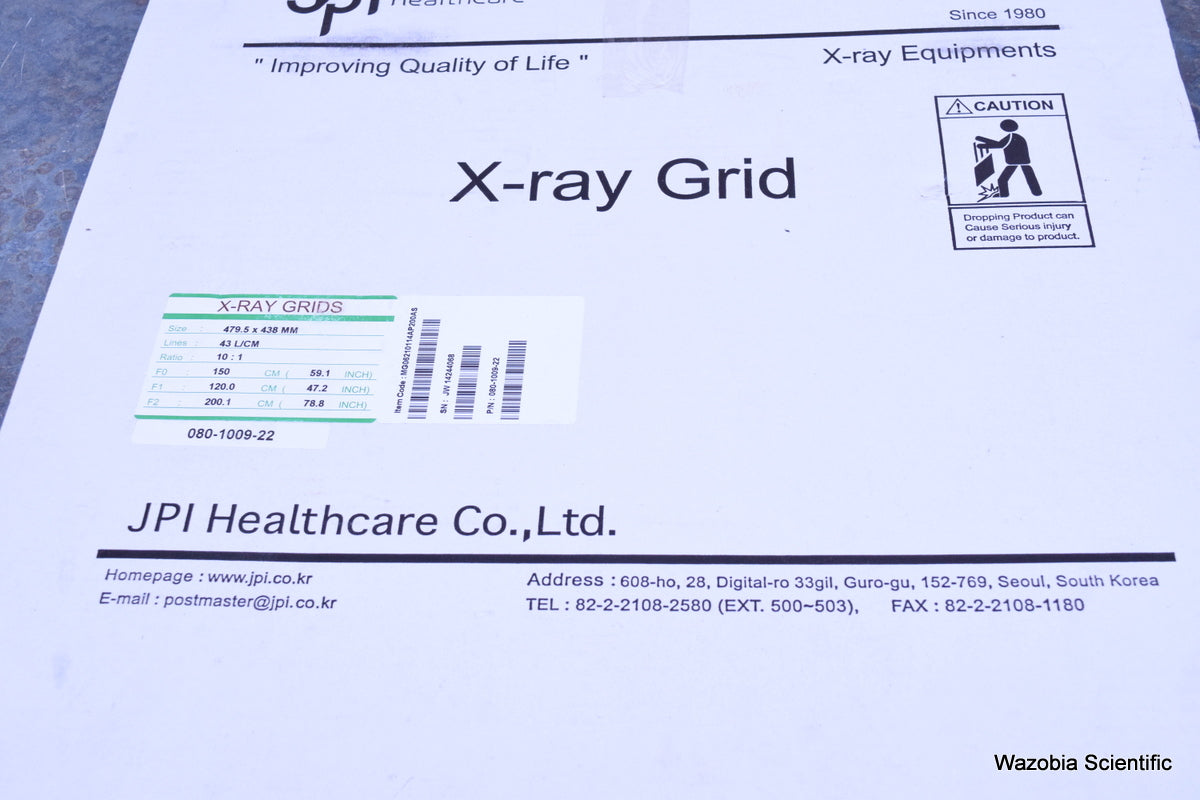 JPI HEALTHCARE X-RAY GRID 479.5 X 438MM  LINE43 L/CM  RATIO 10:1 080-1009-22