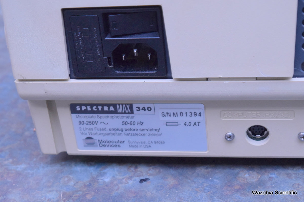 MOLECULAR DEVICES SPECTRA MAX 340 MICROPLATE SPECTROPHOTOMETER