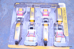 CAT 4 PC RATCHET TIE DOWN SET 16` X  1.5" BREAK STRENGTH 3300 LB WORK LOAD 1100