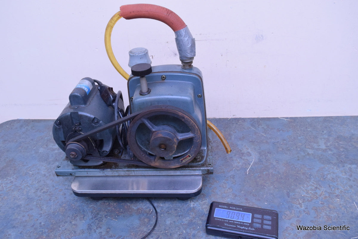 CENTRAL SCIENTIFIC CENCO HYVAC 7  VACUUM PUMP  91506 GE 5KC42JG2E HP 1/3