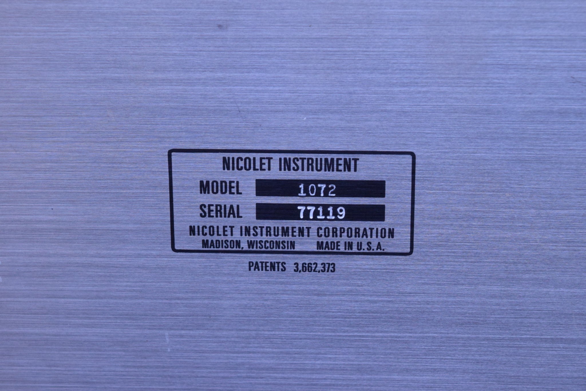 NICOLET INSTRUMENT MODEL 1072 INSTRUMENT COMPUTER SW-71 B WIDE RANGE SWEEP CONTR