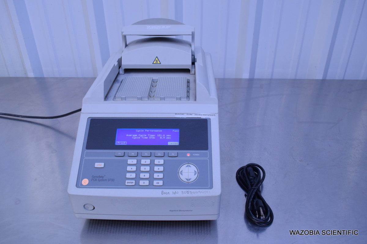 APPLIED BIOSYSTEMS GENEAMP PCR SYSTEM 9700 THERMAL CYCLER DUAL 384 WELL BLOCKS