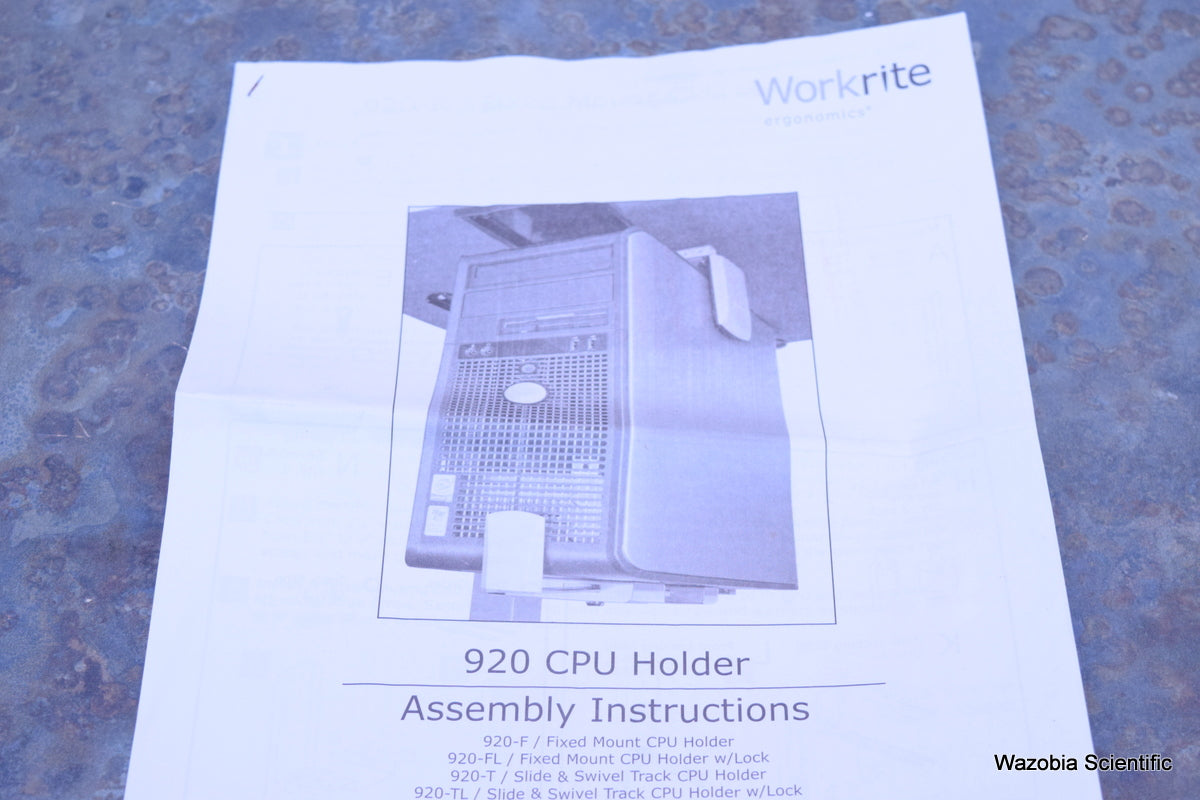 WORKRITE ERGONOMICS 920-TL SLIDE & SWIVEL MOUNT CPU HOLDER W/LOCK