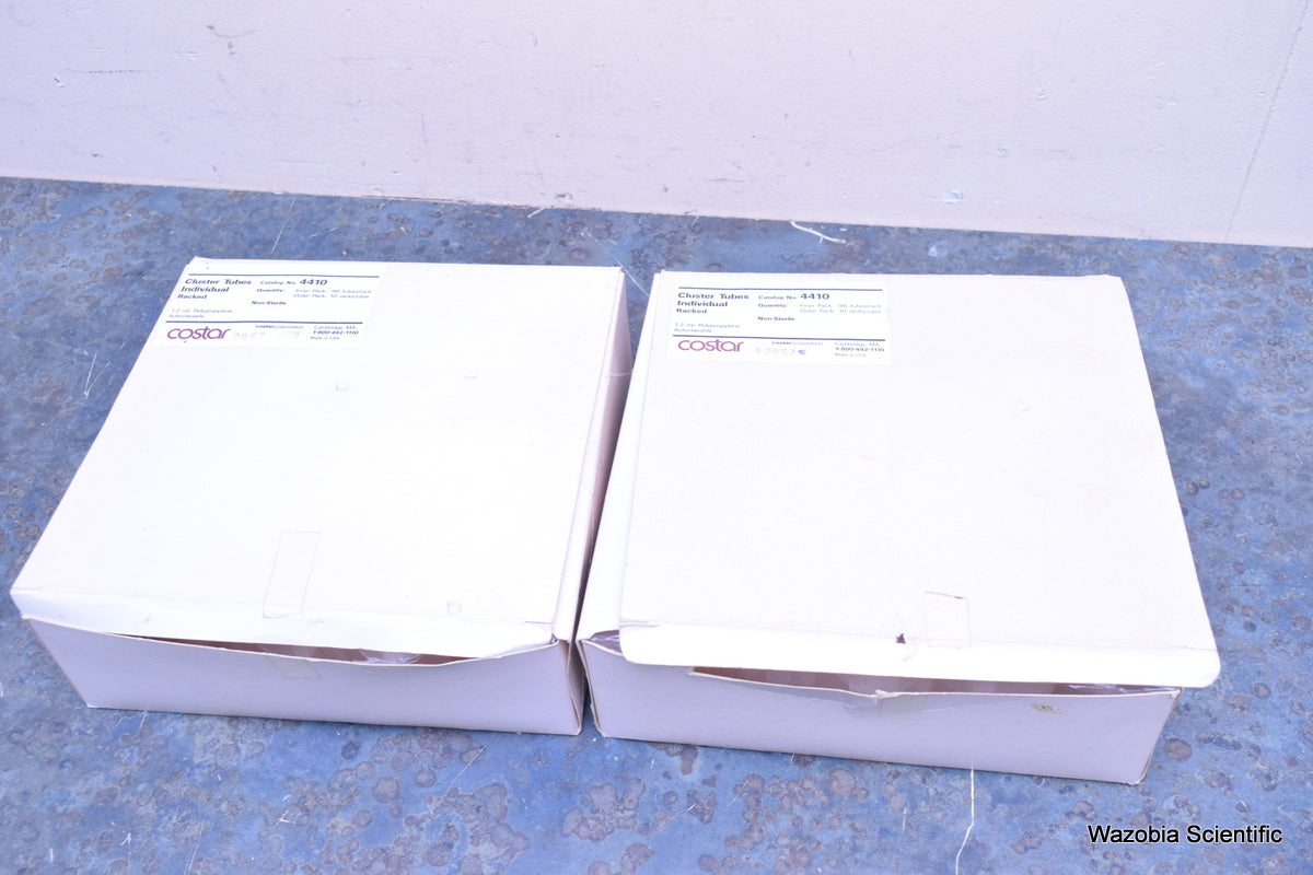 LOT OF 2 COSTAR CLUSTER TUBES 1.2 ML POLYPROPYLENE 4410  96 TUBES/RACK 10 RACKS/