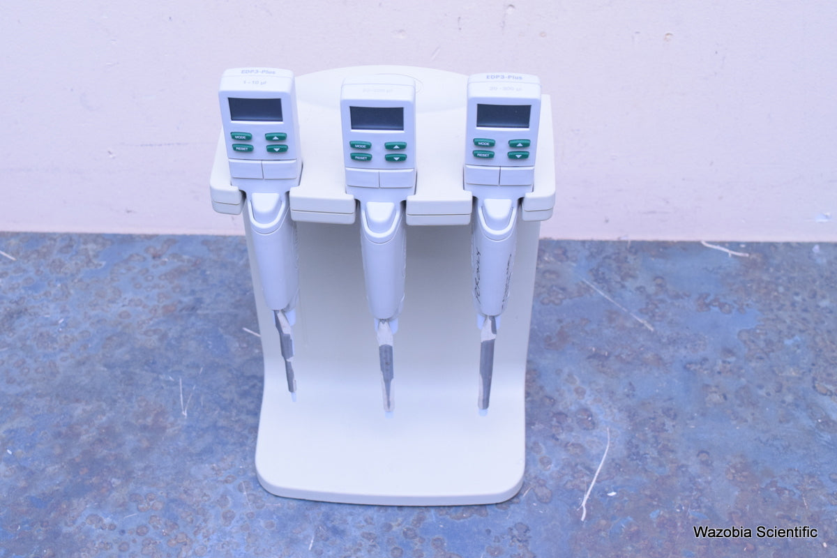 RAININ PIPETTES EDP3-PLUS 20-300UL 20-200 1-10 UL WITH E3 RAPID CHARGE STAND