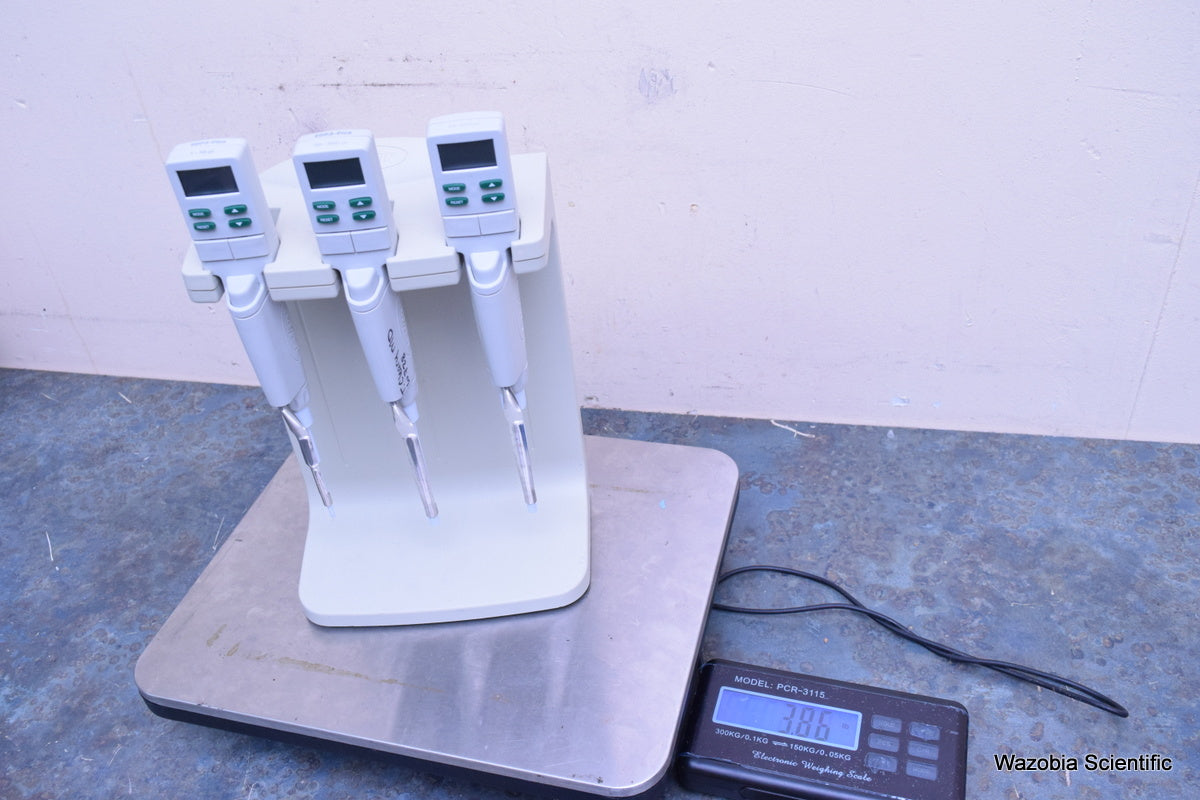 RAININ PIPETTES EDP3-PLUS 20-300UL 20-200 1-10 UL WITH E3 RAPID CHARGE STAND
