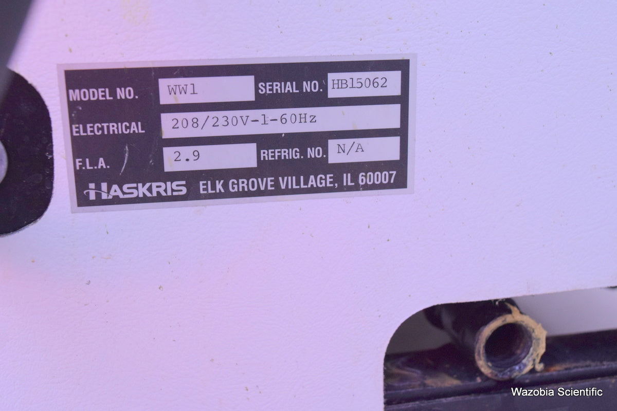 HASKRIS WW1 FLUID TO FLUID HEAT EXCHANGER CHILLER