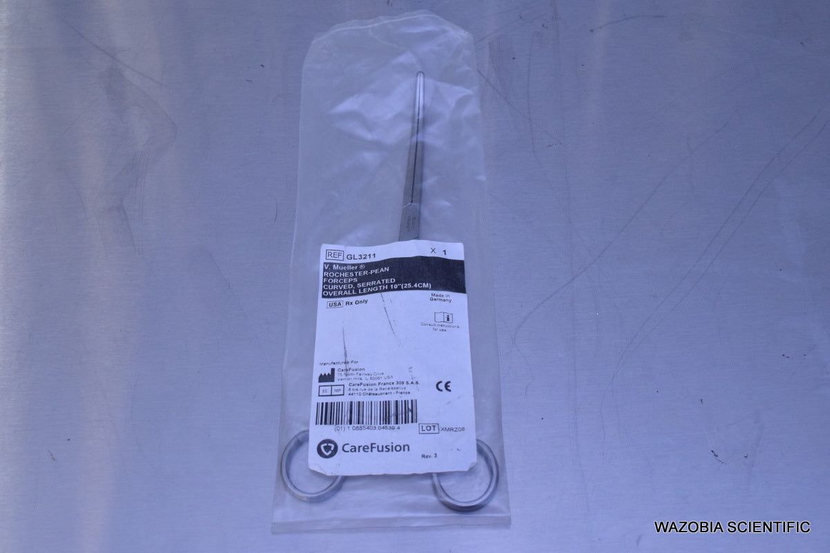 V MUELLER GL3211 ROCHESTER-PEAN FORCEPS CURVED 10"