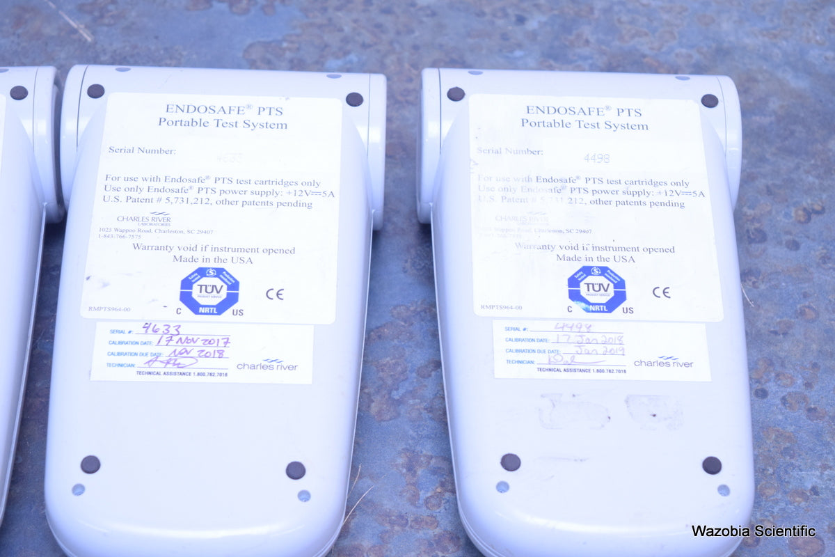 4 CHARLES RIVER LABORATORIES ENDOSAFE PTS PORTABLE TEST SYSTEM READER ENDOTOXIN