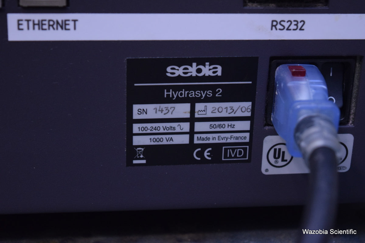 SEBIA HYDRASYS 2 ELECTROPHORESIS SYSTEM