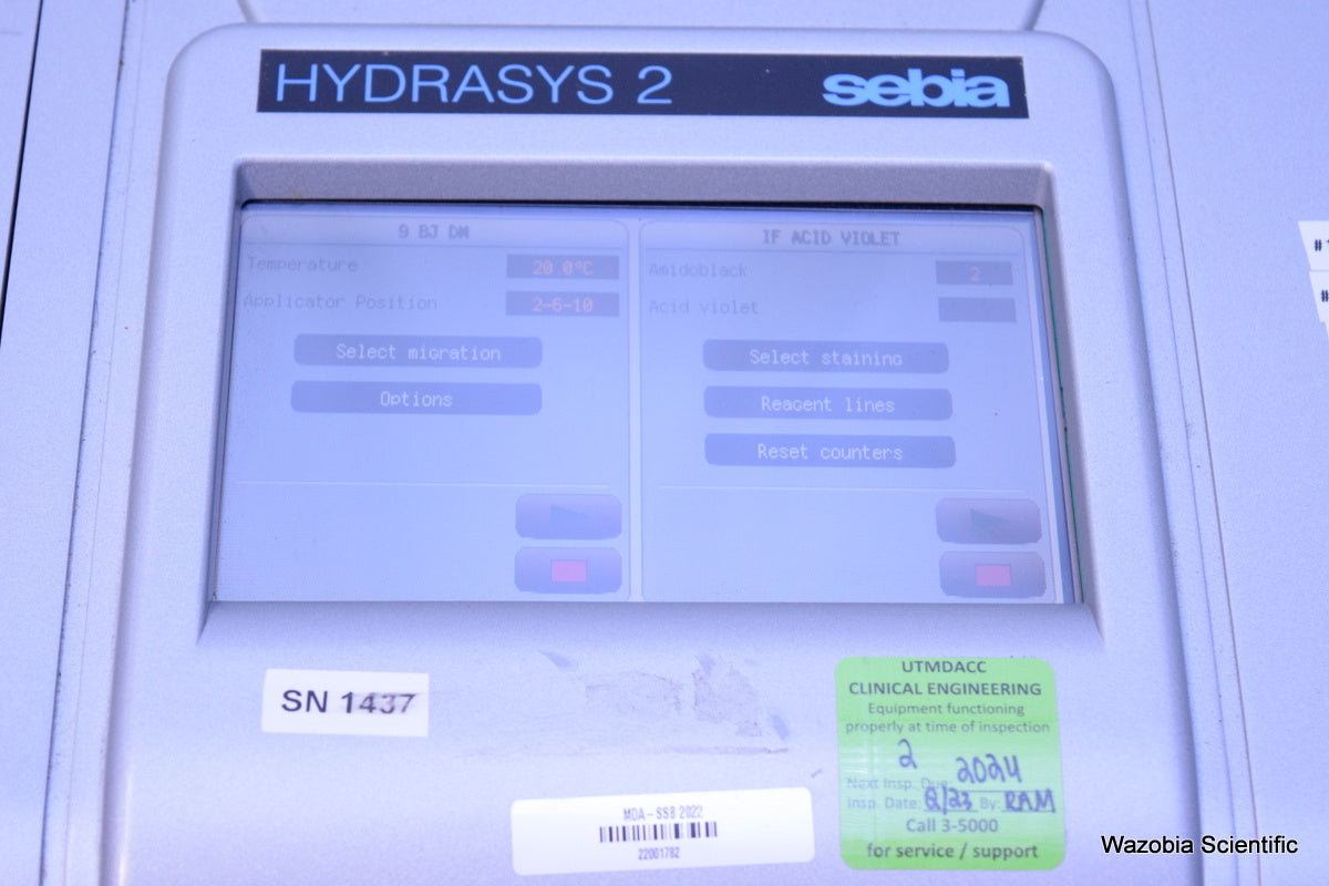 SEBIA HYDRASYS 2 ELECTROPHORESIS SYSTEM