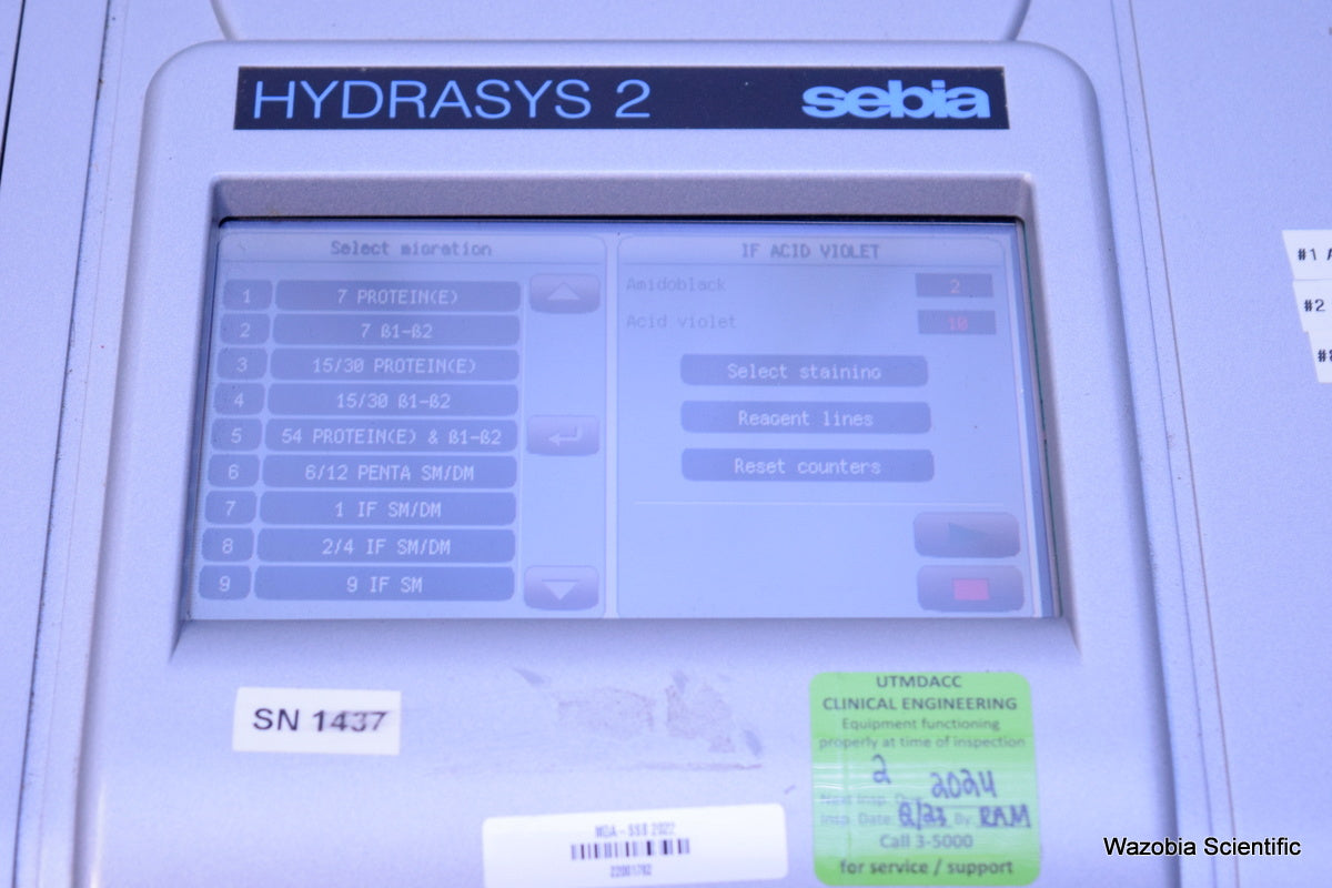 SEBIA HYDRASYS 2 ELECTROPHORESIS SYSTEM