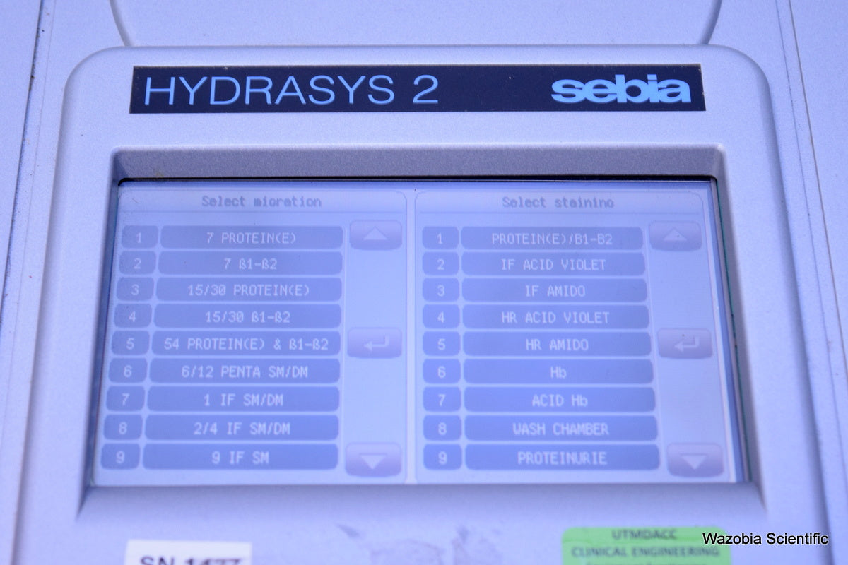 SEBIA HYDRASYS 2 ELECTROPHORESIS SYSTEM