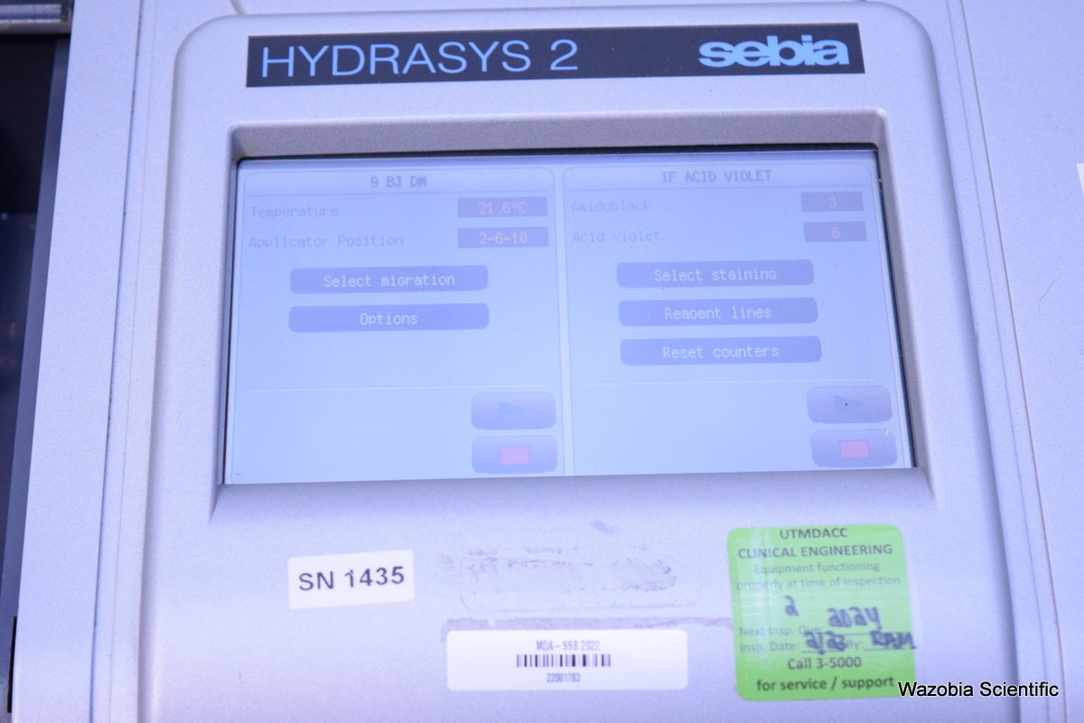 SEBIA HYDRASYS 2 ELECTROPHORESIS SYSTEM