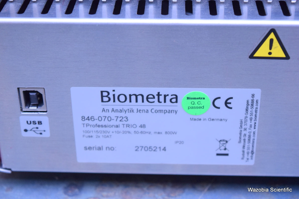 BIOMETRA T PROFESSIONAL TRIO 48 THERMOCYCLER 846-070-723 PCR