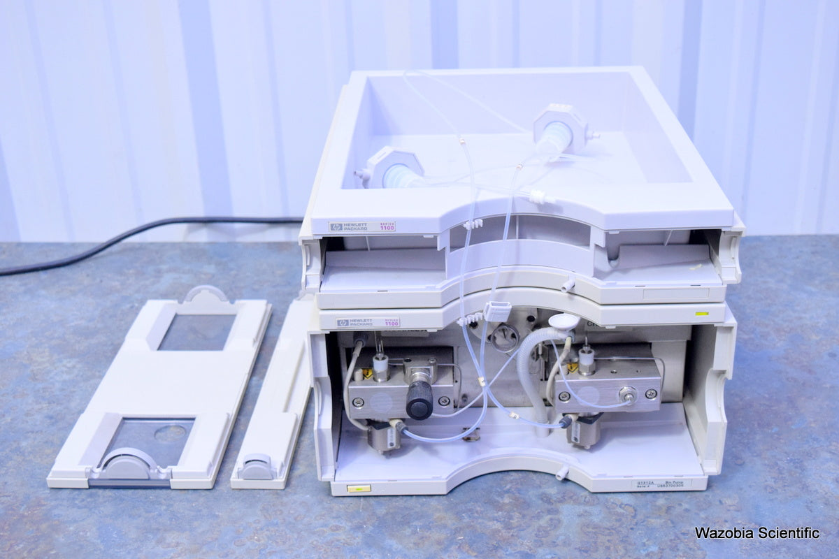 AGILENT HP 1100 SERIES HPLC G1312A BINARY PUMP AND SAMPLE TRAY