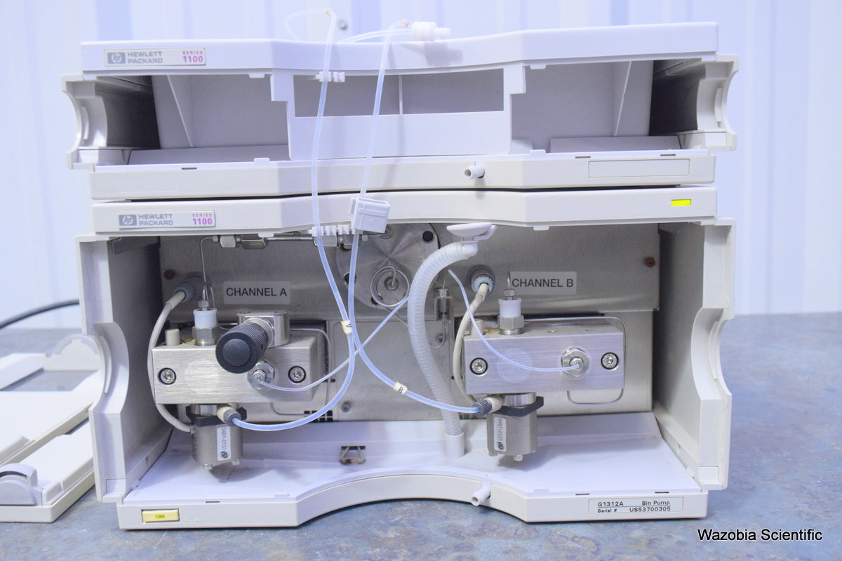 AGILENT HP 1100 SERIES HPLC G1312A BINARY PUMP AND SAMPLE TRAY