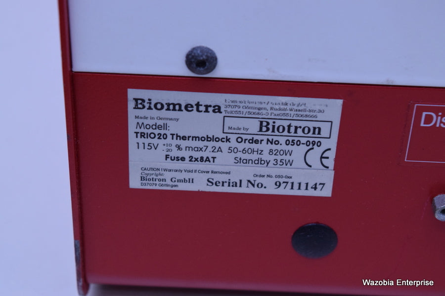 BIOMETRA TRIO-THERMOBLOCK MODEL TRIO20 THERMOBLOCK