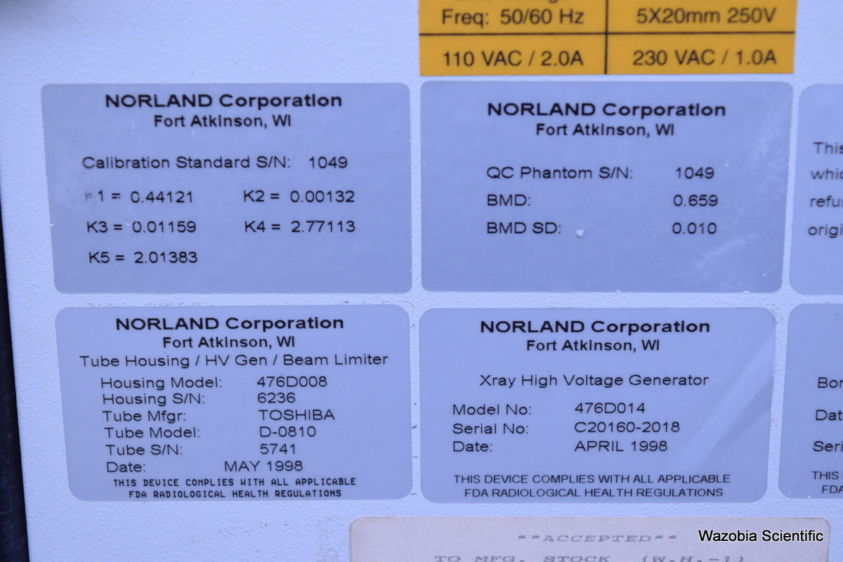 NORLAND  APOLLO BONE DENSITOMETER 501A152