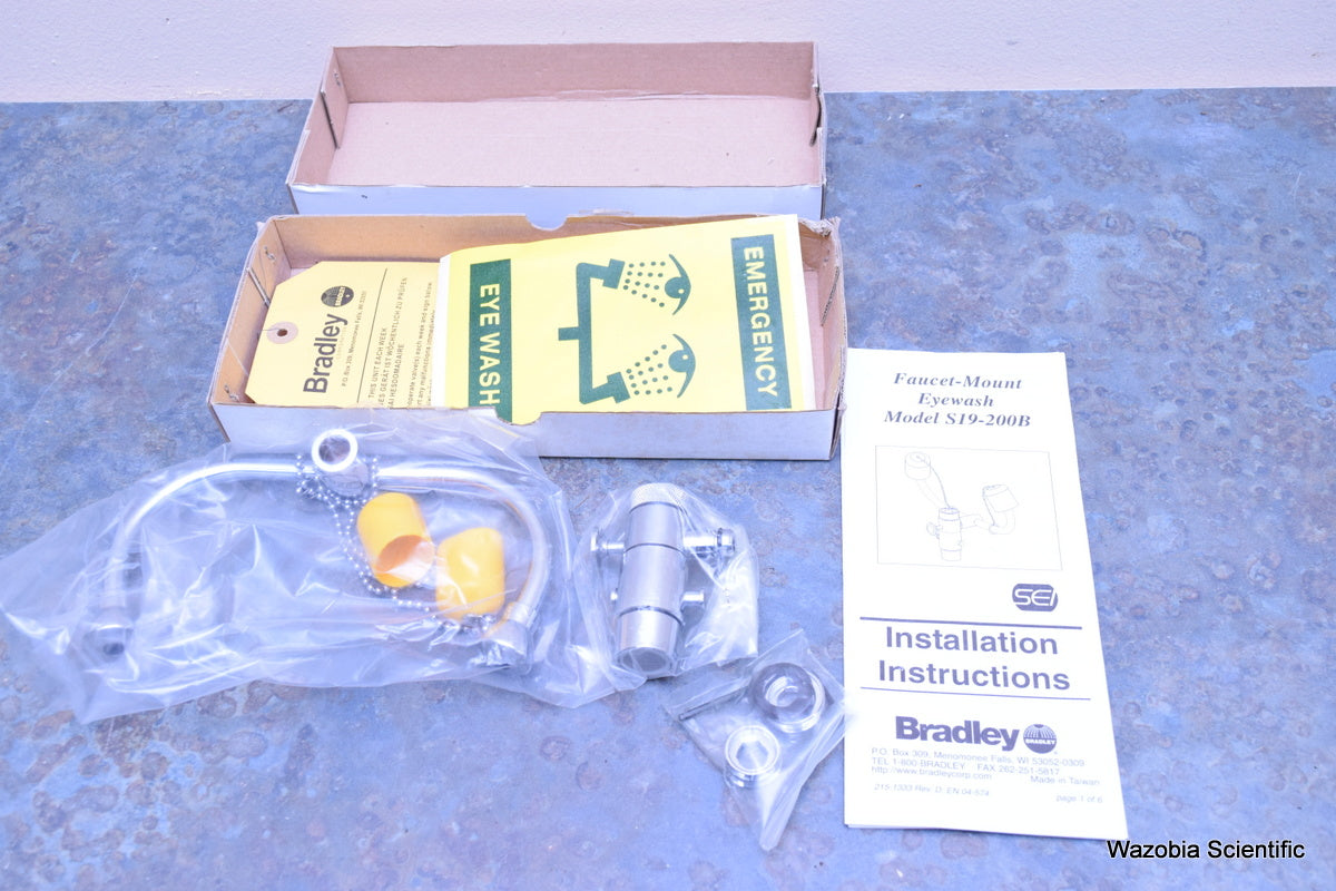 BRADLEY FISHER SCIENTIFIC FAUCET-MOUNT EYEWASH S19-200B 1 STEP 19-150-0470