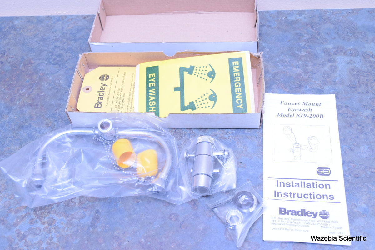 BRADLEY FISHER SCIENTIFIC FAUCET-MOUNT EYEWASH S19-200B 1 STEP 19-150-0470
