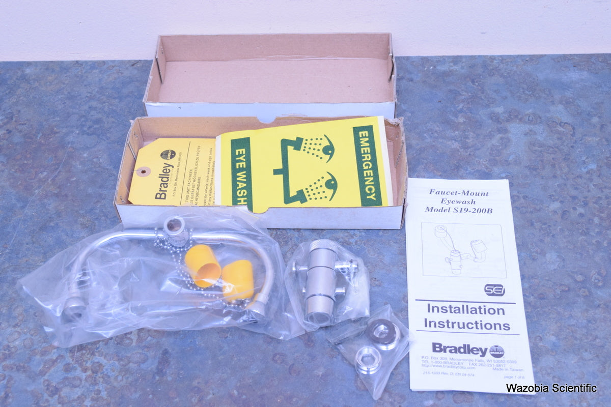 BRADLEY FISHER SCIENTIFIC FAUCET-MOUNT EYEWASH S19-200B 1 STEP 19-150-0470