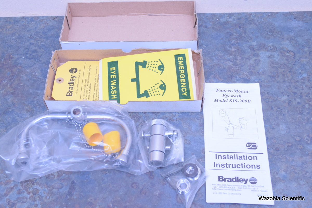 BRADLEY FISHER SCIENTIFIC FAUCET-MOUNT EYEWASH S19-200B 1 STEP 19-150-0470
