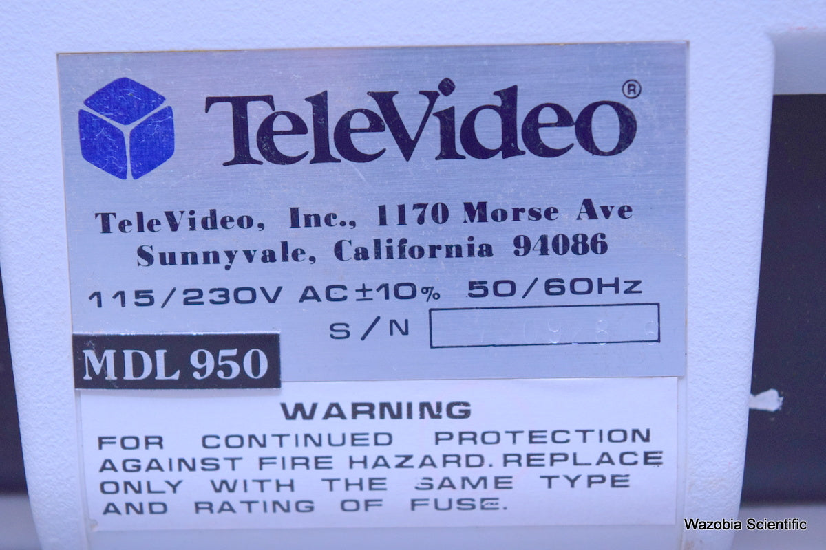 TELEVIDEO 950 VIDEO DISPLAY TERMINAL OPERATOR WITH SOFT COPY PDF MANUAL