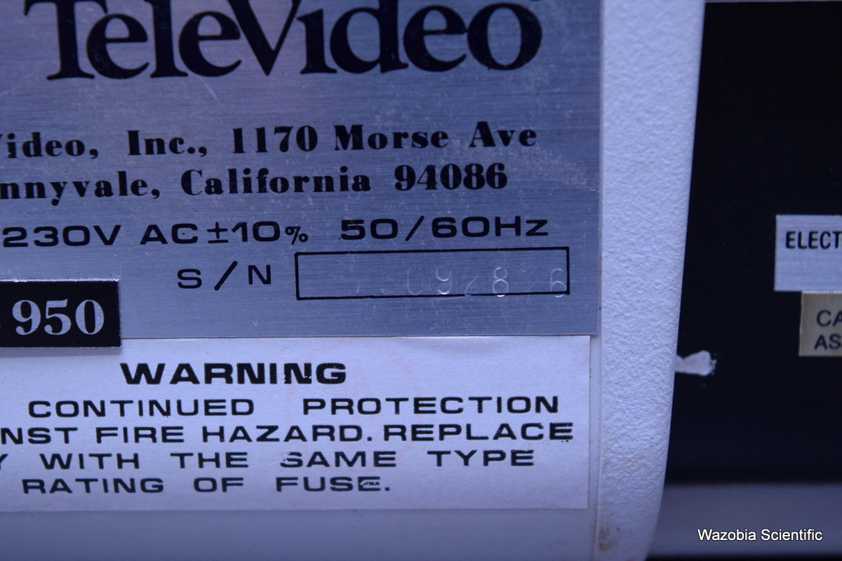 TELEVIDEO 950 VIDEO DISPLAY TERMINAL OPERATOR WITH SOFT COPY PDF MANUAL
