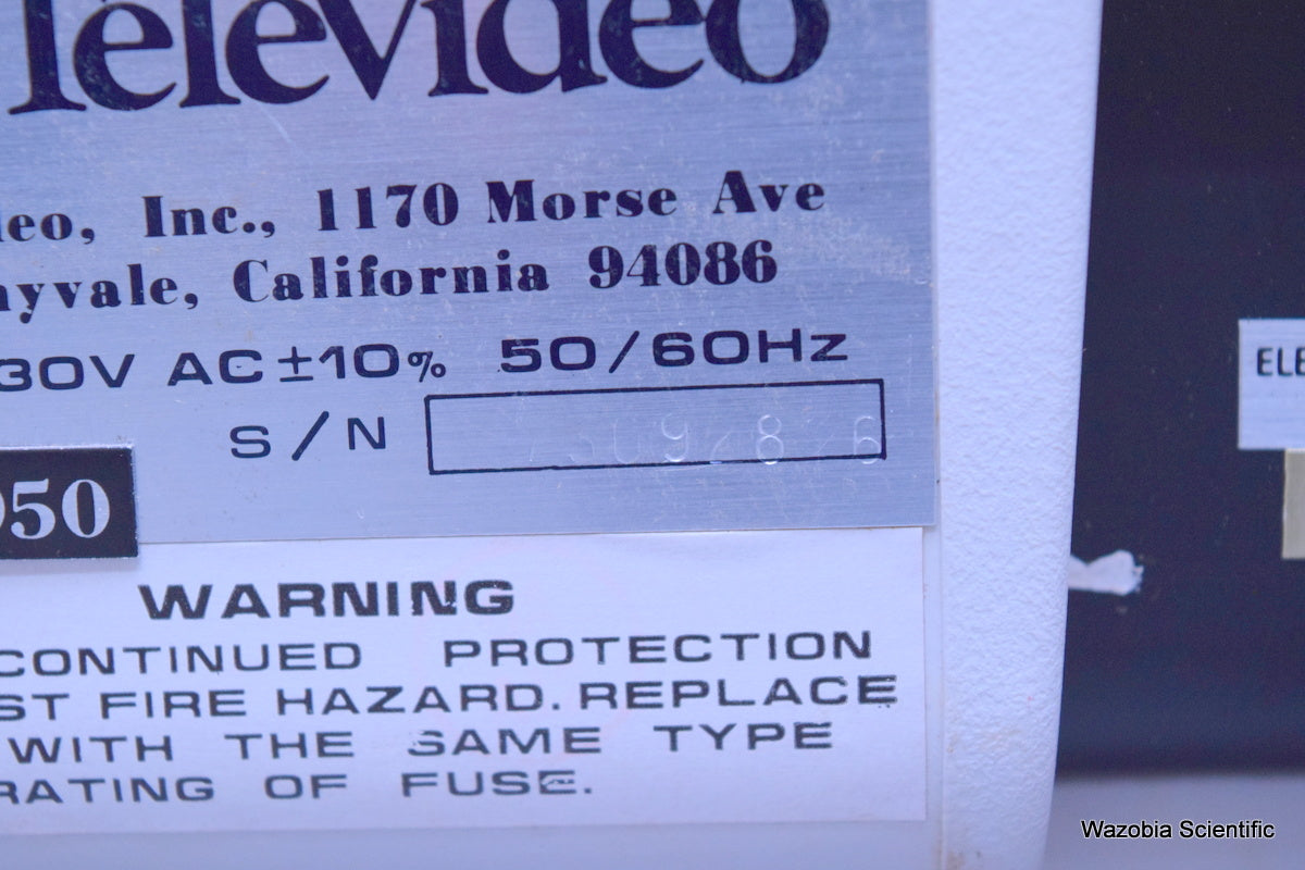 TELEVIDEO 950 VIDEO DISPLAY TERMINAL OPERATOR WITH SOFT COPY PDF MANUAL
